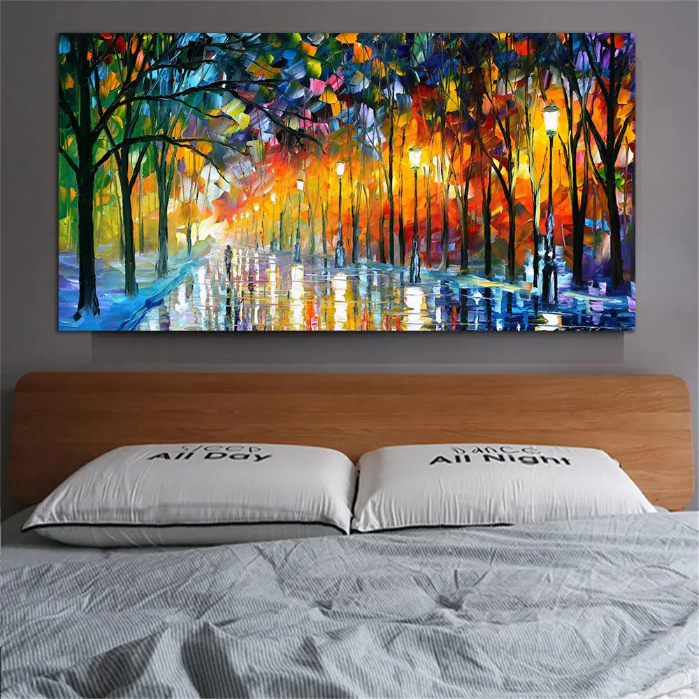 Knife Painting Print Street View Wall Art Canvas