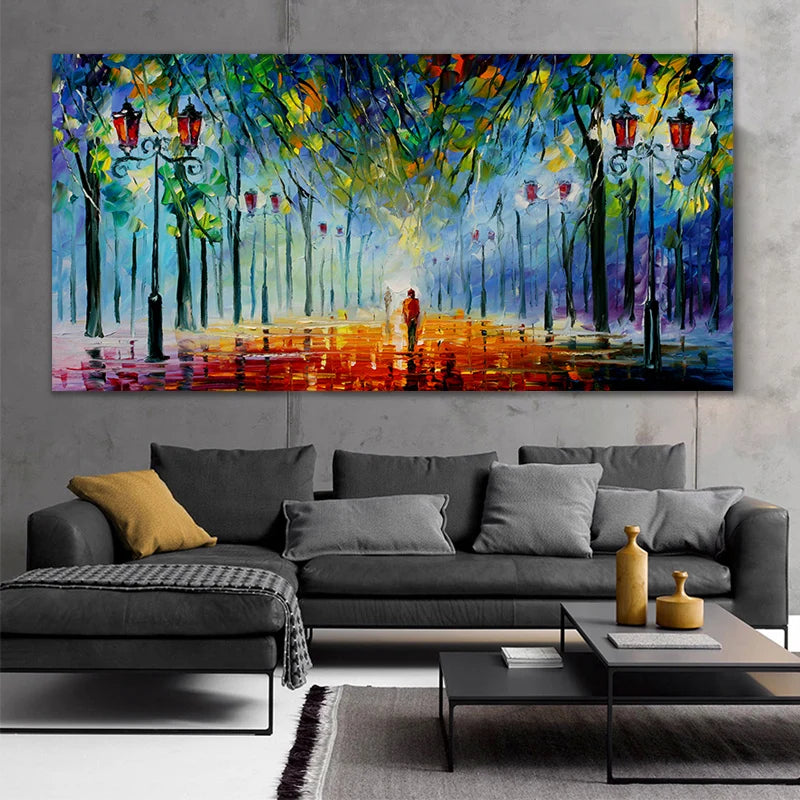 Knife Painting Print Street View Wall Art Canvas