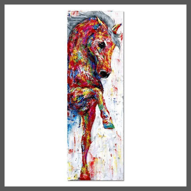Abstract Art Horse Canvas Wall Art Painting - Unframed-A-Dablew11