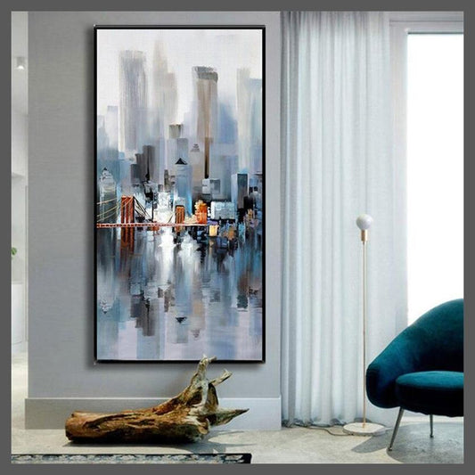 Abstract City Wall Painting Canvas Wall Art-Unframed-Dablew11