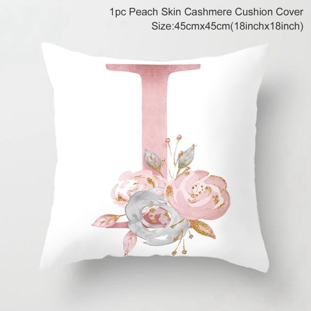 Custom Pink Letter Decorative Party Cushion Cover-I-Dablew11