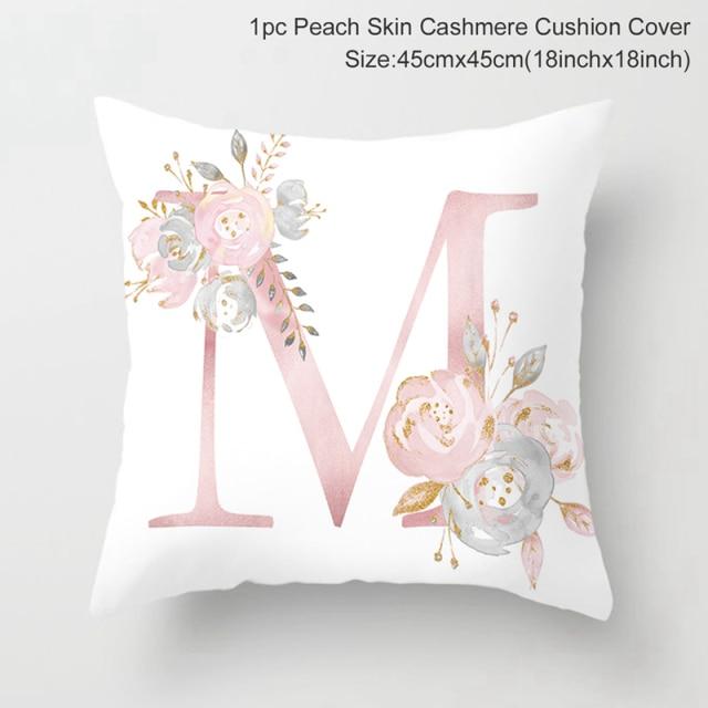 Custom Pink Letter Decorative Party Cushion Cover-M-Dablew11