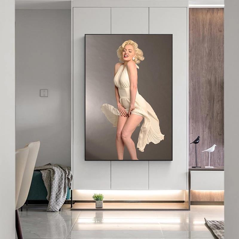 Marilyn Monroe Lady Women Canvas Print Wall Art-Unframed-Dablew11