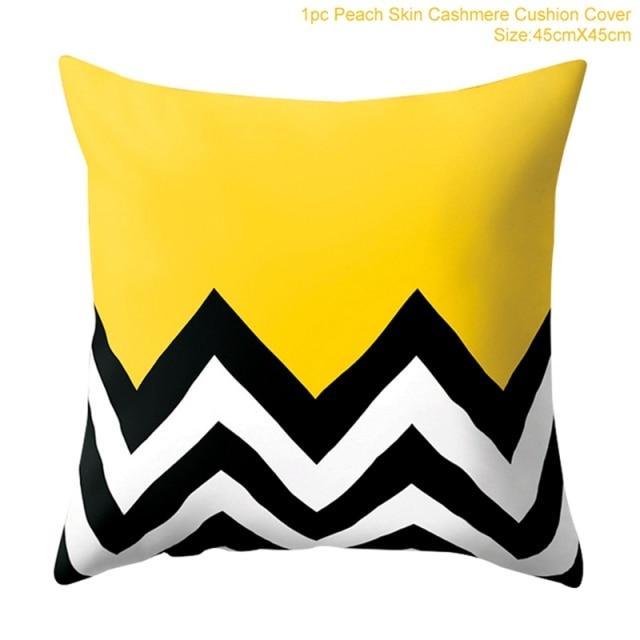 Yellow Geometric Printed Nordic Throw Pillow Covers-17-Dablew11