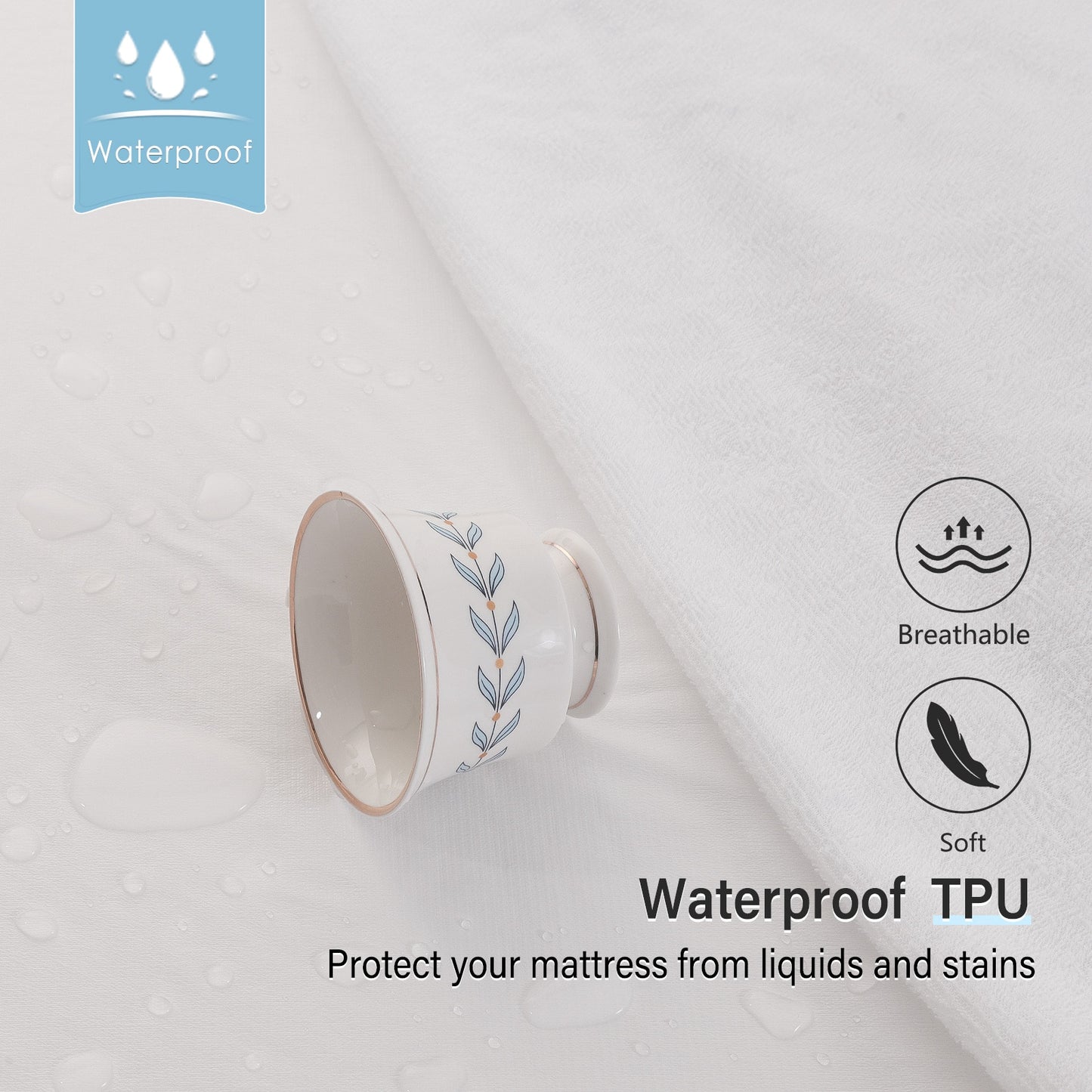 Waterproof Breathable Terry Fitted Mattress Protector