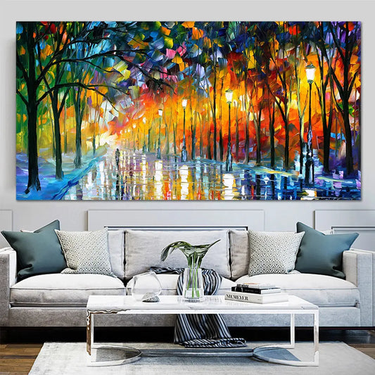 Knife Painting Print Street View Wall Art Canvas