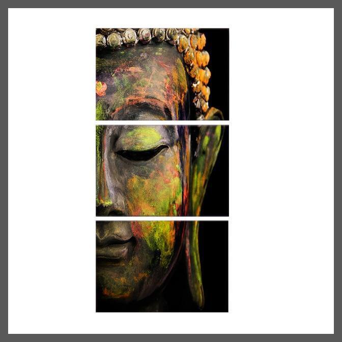 3 Panels Modern Art Buddha Canvas Wall Art Painting - Unframed-40x60CM-Dablew11