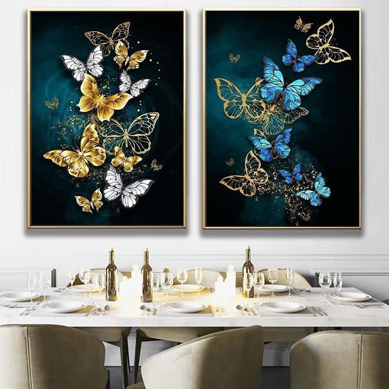 Abstract Butterfly Canvas Paintings Posters and Print Wall Art-Unframed-Dablew11