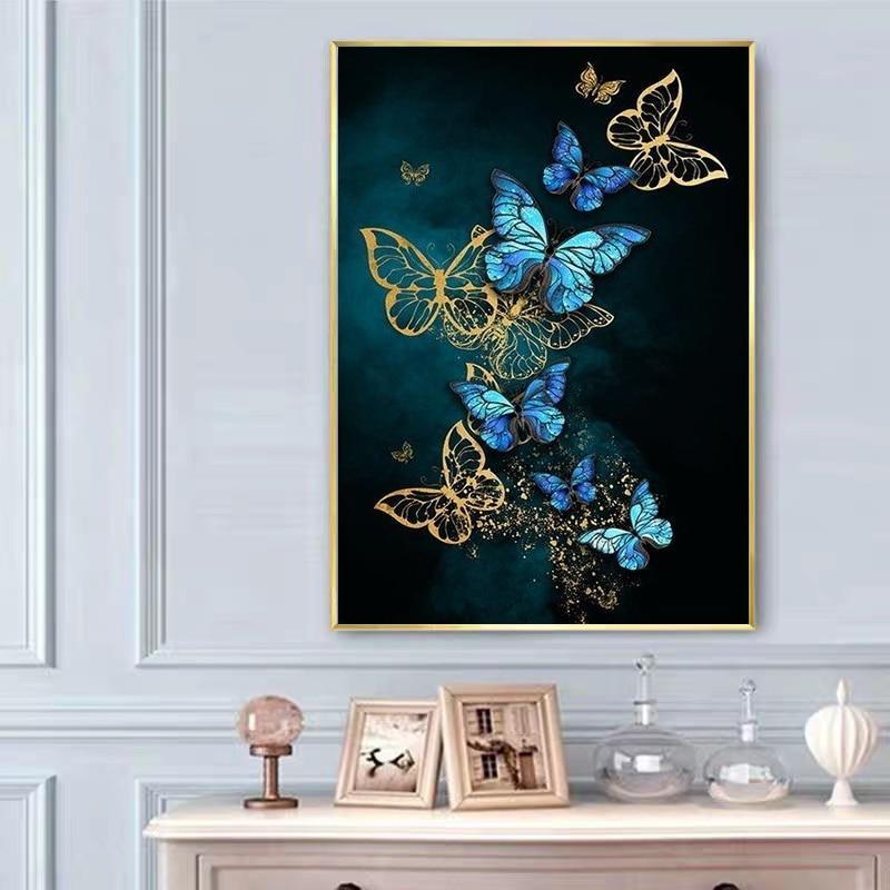 Abstract Butterfly Canvas Paintings Posters and Print Wall Art-Unframed-Dablew11