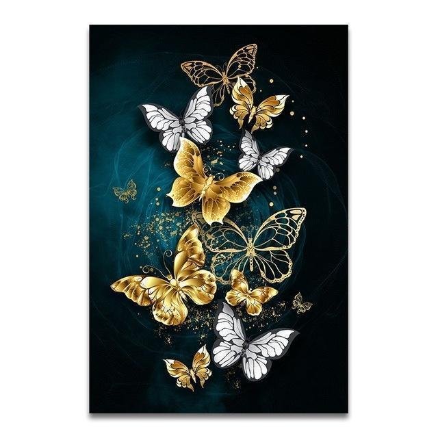 Abstract Butterfly Canvas Paintings Posters and Print Wall Art-Unframed-A-Dablew11