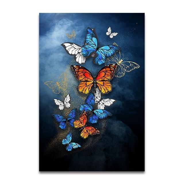 Abstract Butterfly Canvas Paintings Posters and Print Wall Art-Unframed-B-Dablew11