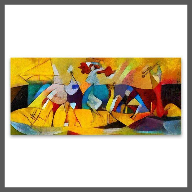 Abstract Festival Oil Painting Canvas Wall Art - Unframed-30x60cm no frame-Dablew11