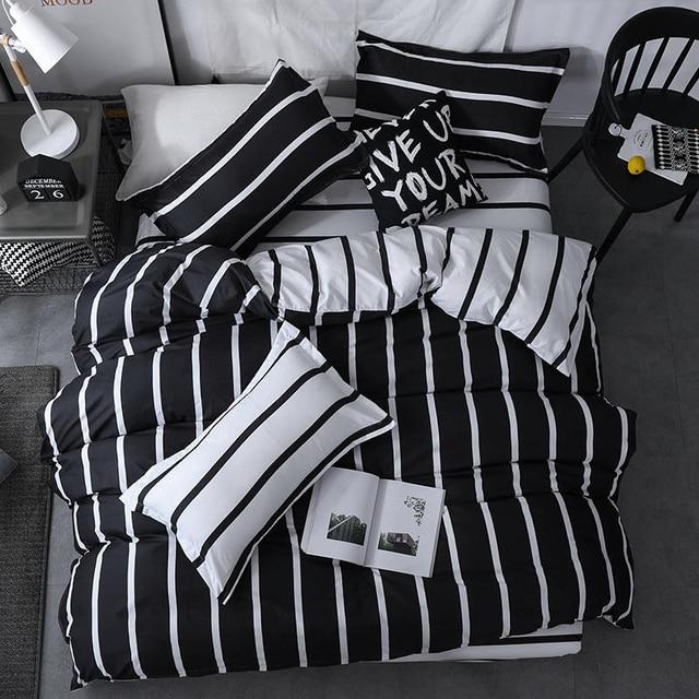 Black & White Double Sided Bedding Set-King Cover 220X240cm-Dablew11