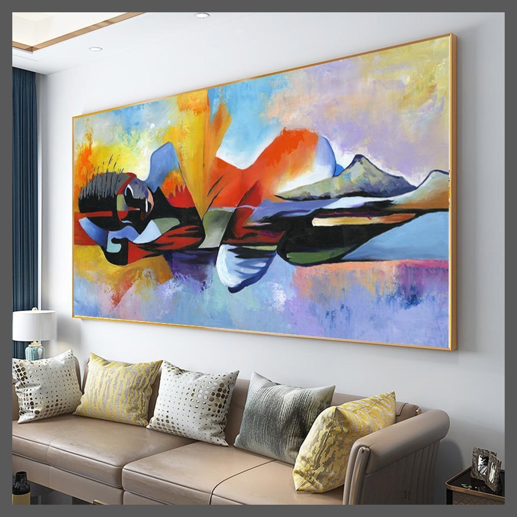Buddha Abstract Oil Painting Canvas Wall Art - Unframed-20x40cm-Dablew11