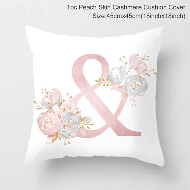 Custom Pink Letter Decorative Party Cushion Cover-0-Dablew11
