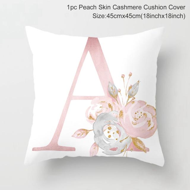 Custom Pink Letter Decorative Party Cushion Cover-A-Dablew11
