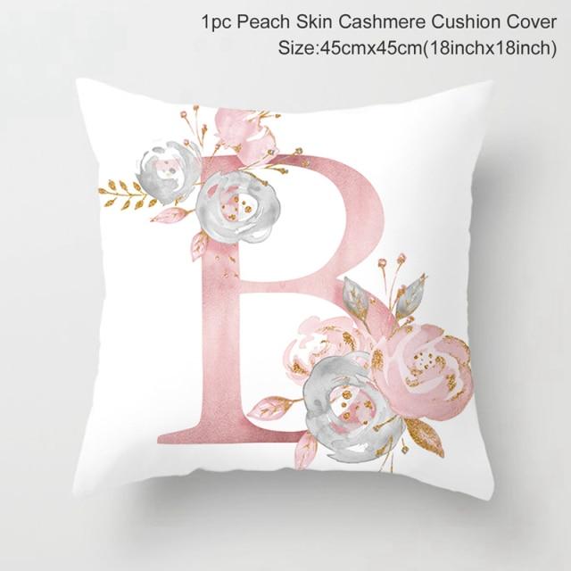 Custom Pink Letter Decorative Party Cushion Cover-B-Dablew11