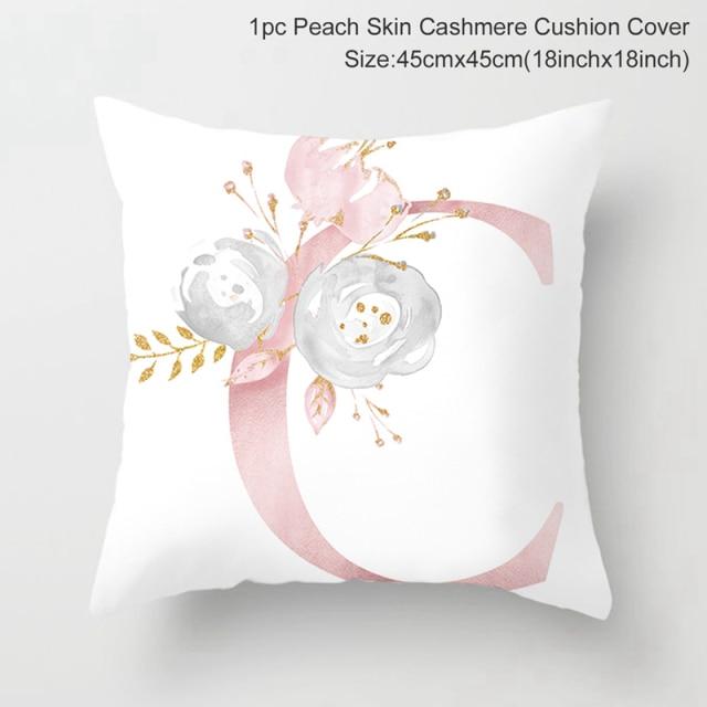 Custom Pink Letter Decorative Party Cushion Cover-C-Dablew11
