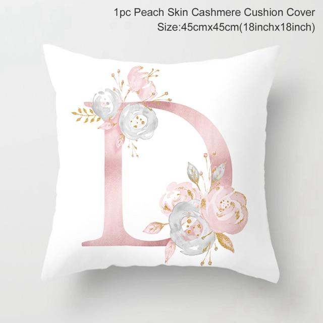 Custom Pink Letter Decorative Party Cushion Cover-D-Dablew11