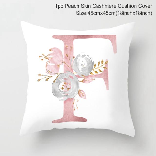 Custom Pink Letter Decorative Party Cushion Cover-F-Dablew11