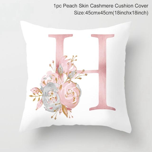 Custom Pink Letter Decorative Party Cushion Cover-H-Dablew11