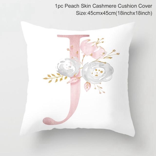 Custom Pink Letter Decorative Party Cushion Cover-J-Dablew11