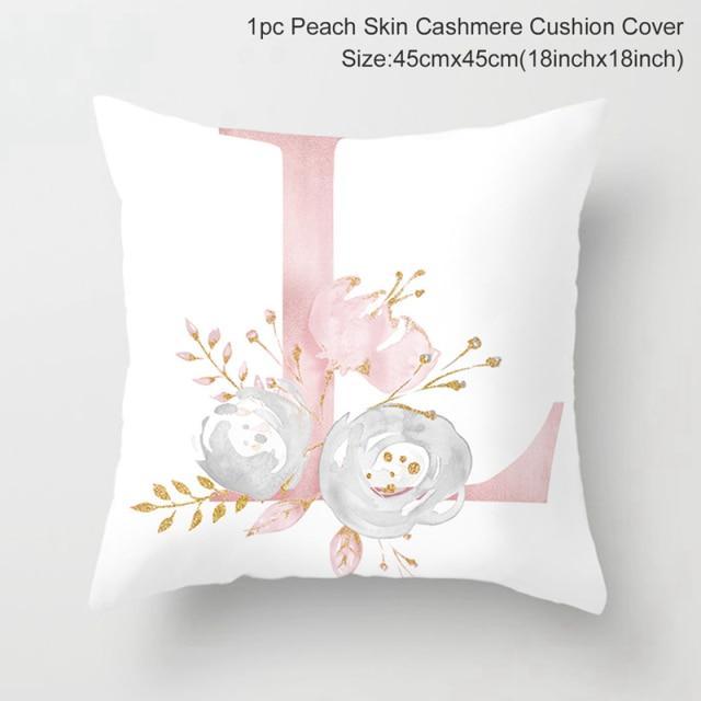 Custom Pink Letter Decorative Party Cushion Cover-L-Dablew11