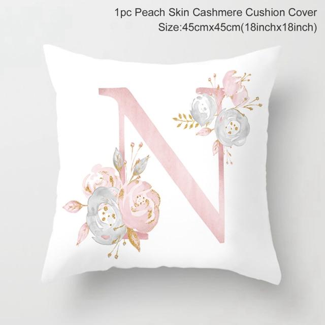 Custom Pink Letter Decorative Party Cushion Cover-N-Dablew11