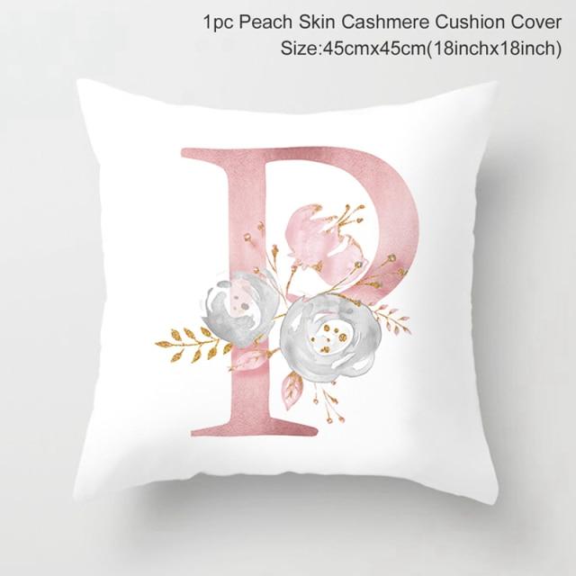 Custom Pink Letter Decorative Party Cushion Cover-P-Dablew11