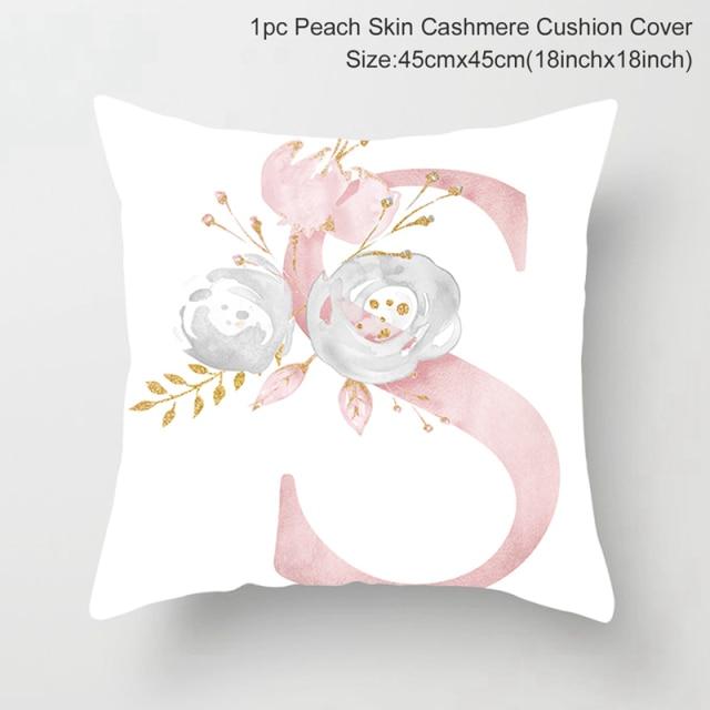 Custom Pink Letter Decorative Party Cushion Cover-S-Dablew11