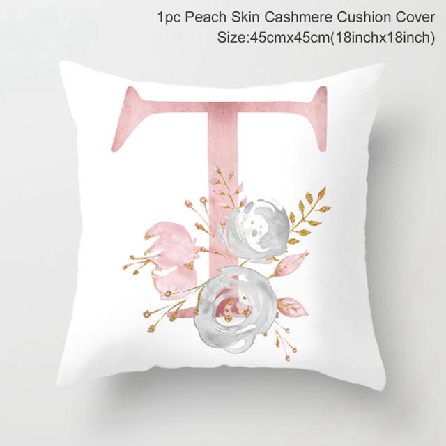 Custom Pink Letter Decorative Party Cushion Cover-T-Dablew11
