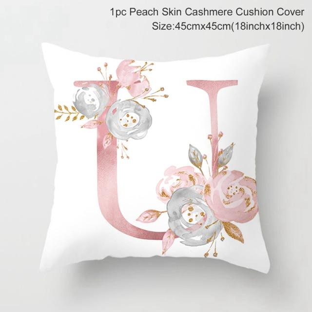 Custom Pink Letter Decorative Party Cushion Cover-U-Dablew11