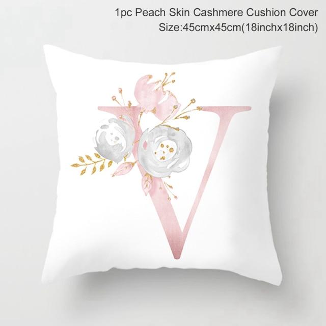 Custom Pink Letter Decorative Party Cushion Cover-V-Dablew11