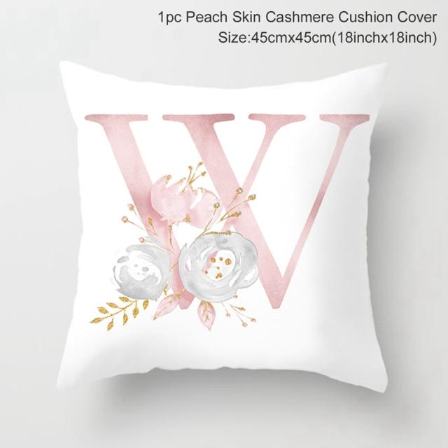 Custom Pink Letter Decorative Party Cushion Cover-W-Dablew11