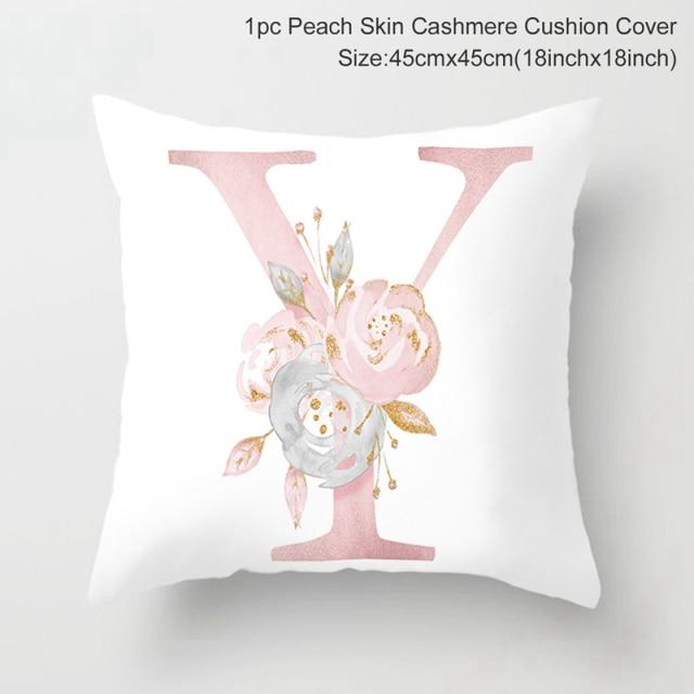 Custom Pink Letter Decorative Party Cushion Cover-Y-Dablew11