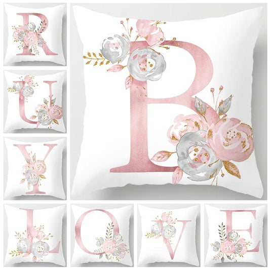Custom Pink Letter Decorative Party Cushion Cover-Dablew11