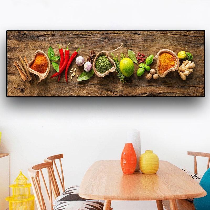 Grains Spices Spoon Peppers Kitchen Canvas Painting-Unframed-A-Dablew11