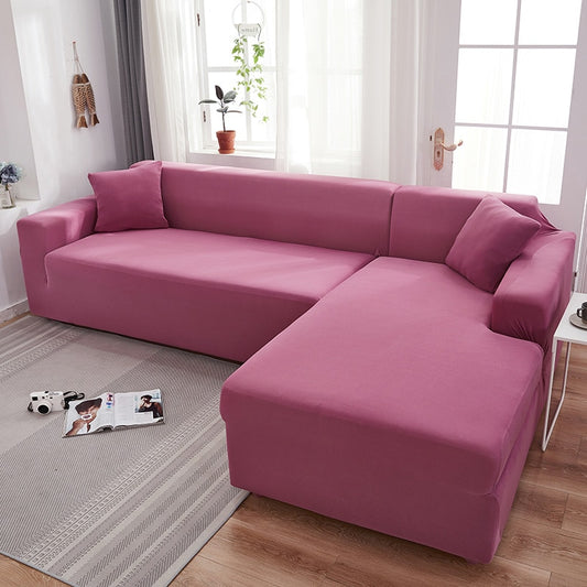 Plain Solid Rose Color Couch Cover