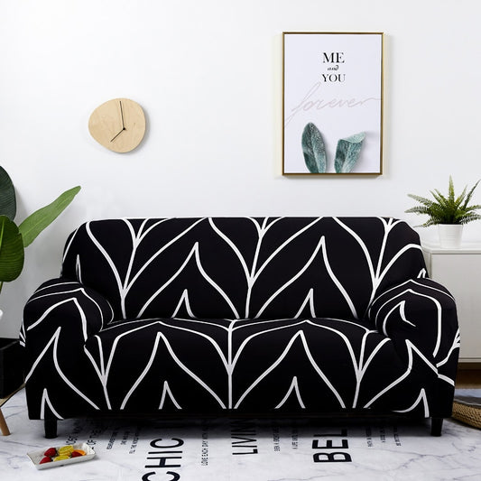 Black and White Pattern Stretch Couch Covers | Sofa Slipcover
