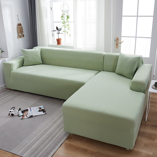 Green Plain Solid Color Couch Cover