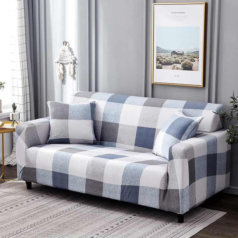 Plaid Gray Sofa Slipcovers | Pet Furniture Protector
