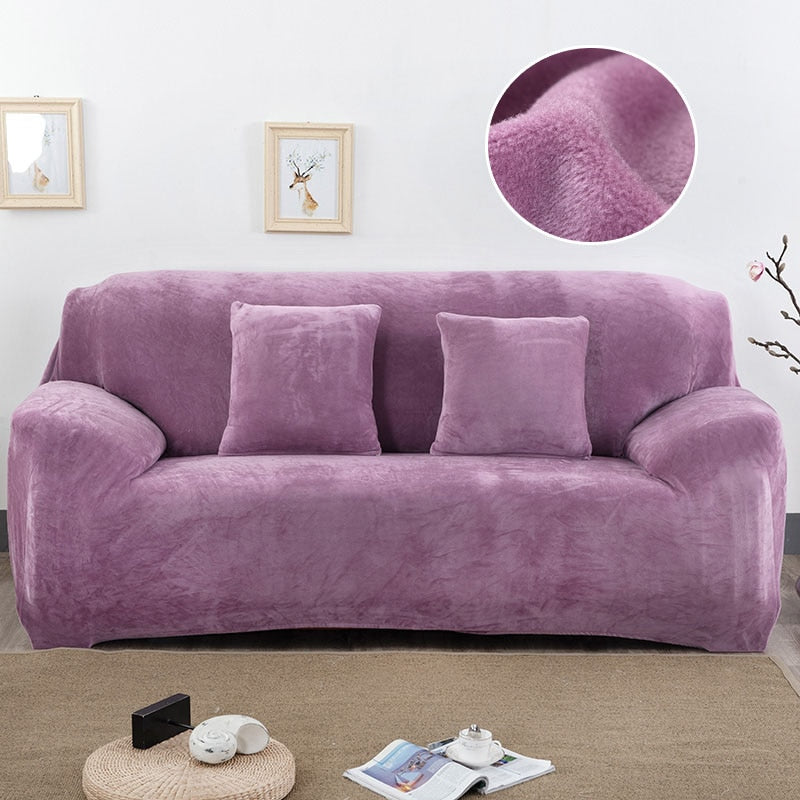 Light Purple Plush Couch Cover