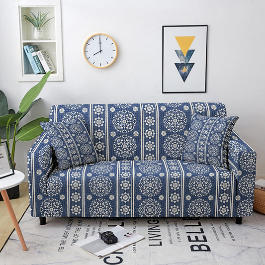 Blue Mandala Printed Couch Cover