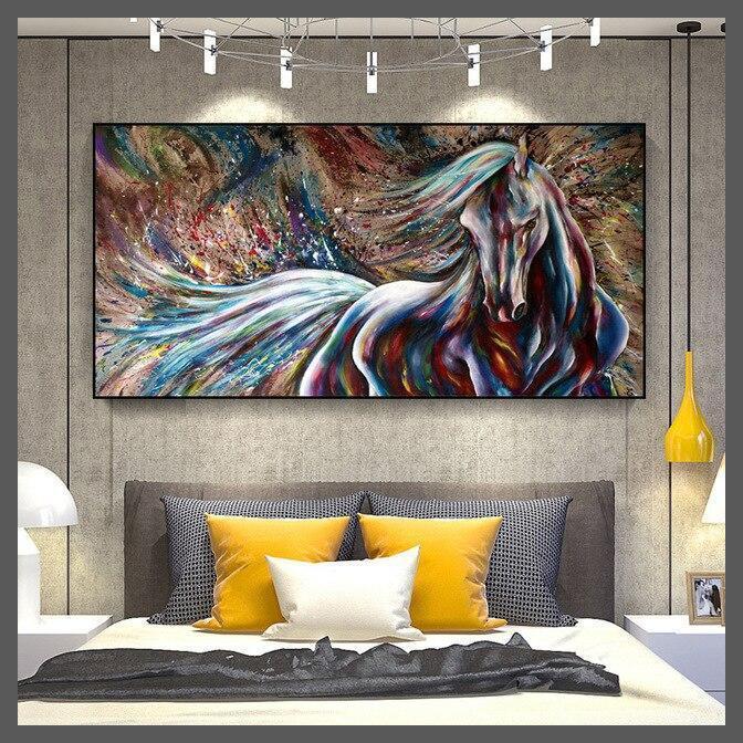 Harmony Horses Water Ink Canvas Wall Art Print - Unframed-8135986 colhorse-Dablew11