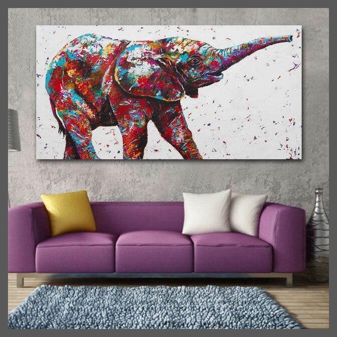 Harmony Horses Water Ink Canvas Wall Art Print - Unframed-Elephant 1-Dablew11
