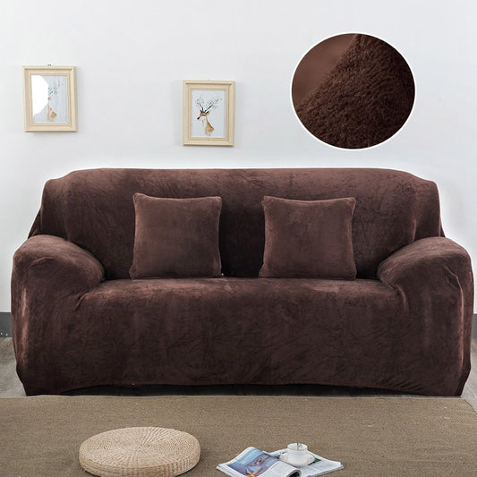 Coffee Colour Plush Couch Cover