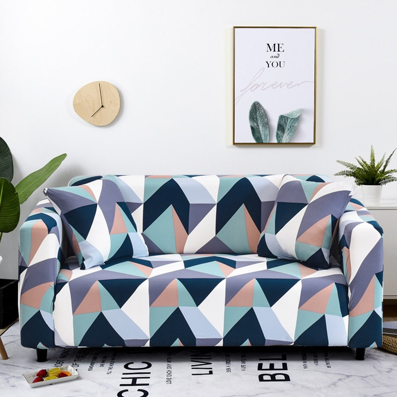 Multicolor Geometric Pattern Universal Couch Cover
