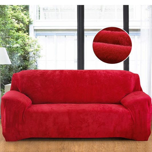 Red Plush Couch Cover