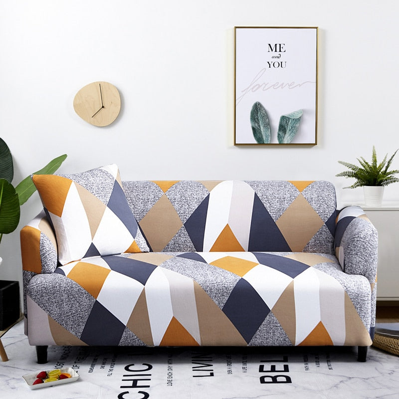 Multicolor Washable Geometric Universal Couch Cover