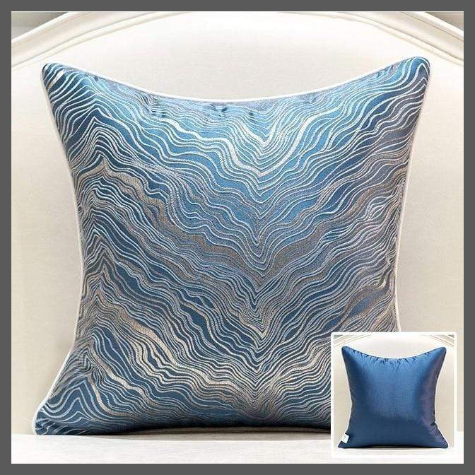 Luxury Blue Teal Gray Beige Green Trees Striped Throw Pillow Cases Modern Cushion Covers-JHA-BLUE-Dablew11